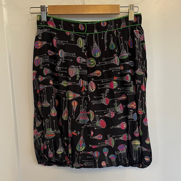 Anna Sui for Anthropologie Black Silk Bubble Skirt Size 2 - Picture 4 of 7